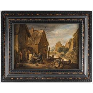 Atelier de David Teniers le Jeune (1610 - 1690), réunion devant la taverne