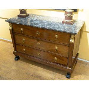 Empire Mahogany Chest Of Drawers. 19th Century
