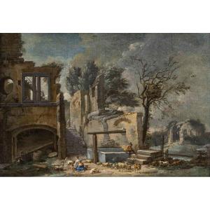  Jacques- Nicolas JULLIARD (1715-1790) Attribué à. " La cabane perchée"