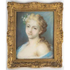 Suiveur de Rosalba CARRIERA (1675-1757) jeune fille 