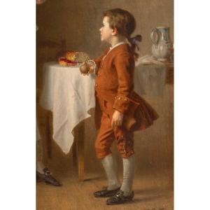 Pierre Joseph Toussaint (1822-1888) The Slice Of Bread (after The Varnish Has Been Cleaned)