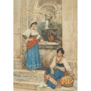 Clelia BOMPIANI BATTAGLIA (1847-1927) Le panier d'oranges