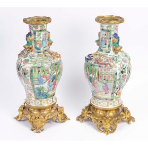 Paire de lampes Chine, XIXème siècle