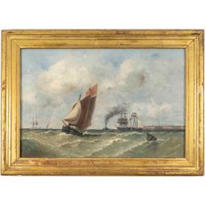 Paul Emmanuel GALLARD-LEPINAY (1842-1885). Sortie de port au Havre