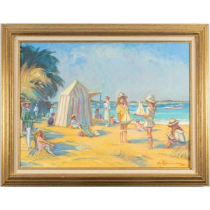 Children Playing In Cap Ferret, Martin Lindeneau, 1948