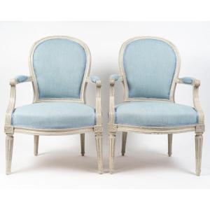 Pair Of Louis XVI Armchairs By Pierre Bernard 1766