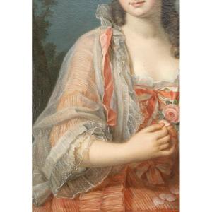 18th-century Portrait Of A Lady Of Distinction, Attributed To Nicolas Guy Brenet (1728–1792)