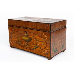 Painted Satinwood Box, England, 18th Century