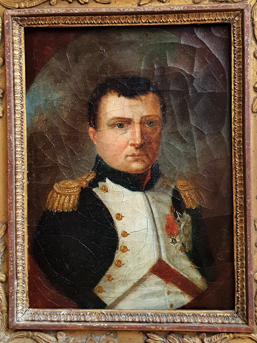 Napoleon I, Emperor Of The French Portrait Oil On Canvas Caldairou 1829-photo-3