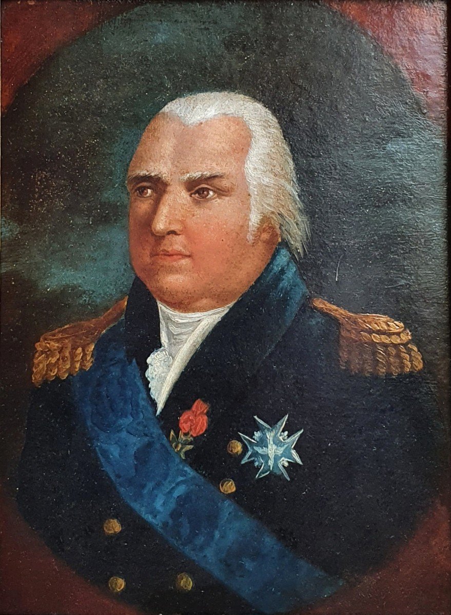 Portrait De Louis XVIII Huile Sur Papier Vers 1829 -photo-2