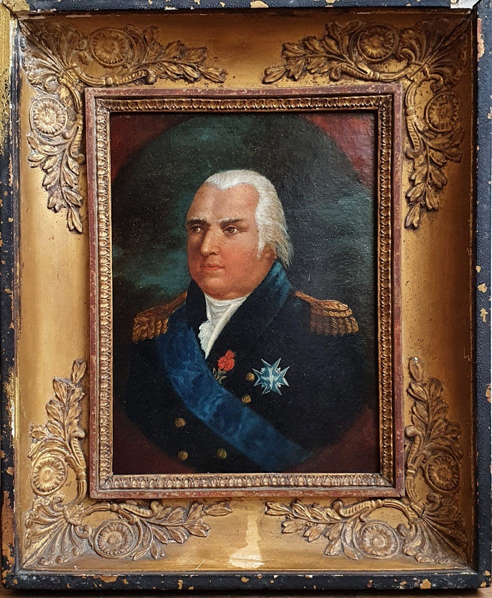 Portrait De Louis XVIII Huile Sur Papier Vers 1829 