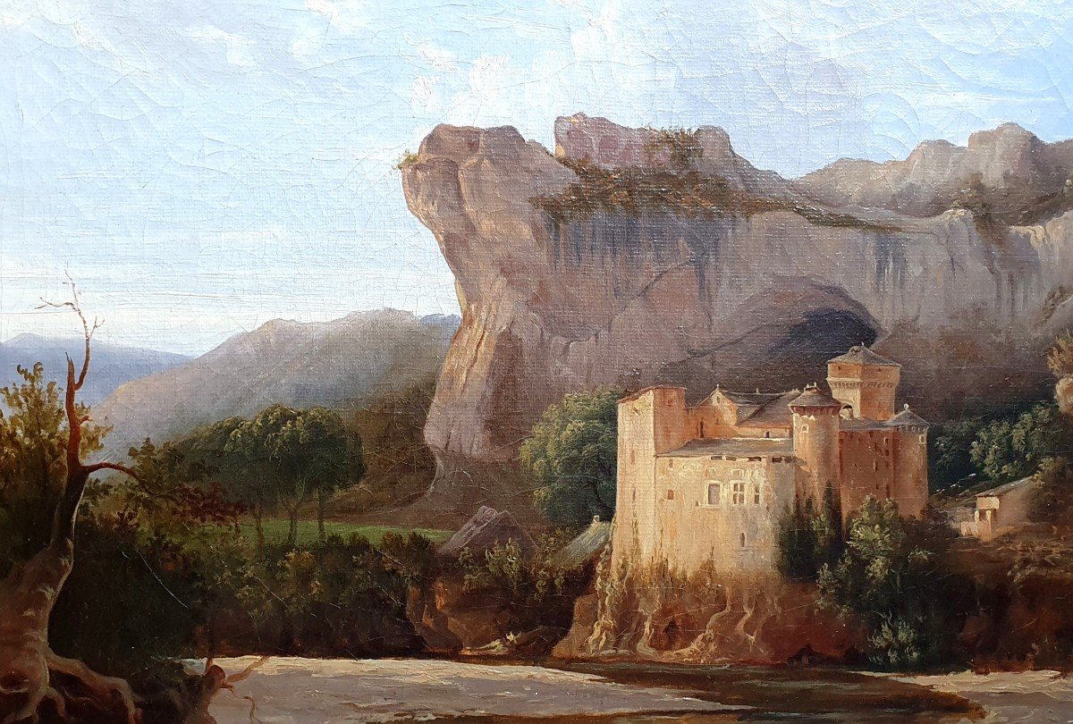 Jacques Raymond Brascassat Château De La Caze Huile Sur Toile Circa 1840 Lozère Tarn-photo-4