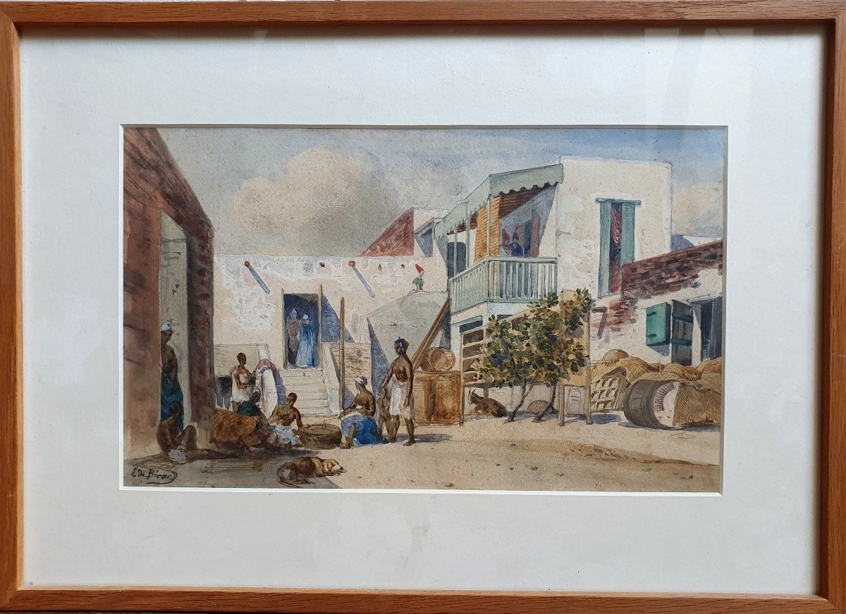 Evremond De Bérard Gorée Island Senegal Watercolor On Paper XIXth Century Africa-photo-2