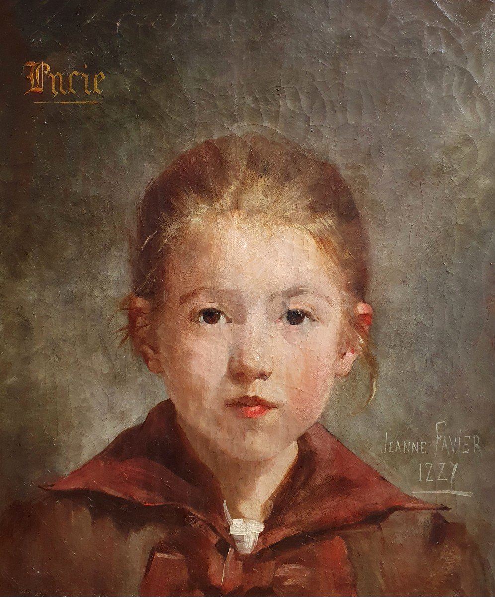 Portrait De Lucie Jeanne Fille Par Jeanne Fabier 1887 Huile Sur Toile-photo-2