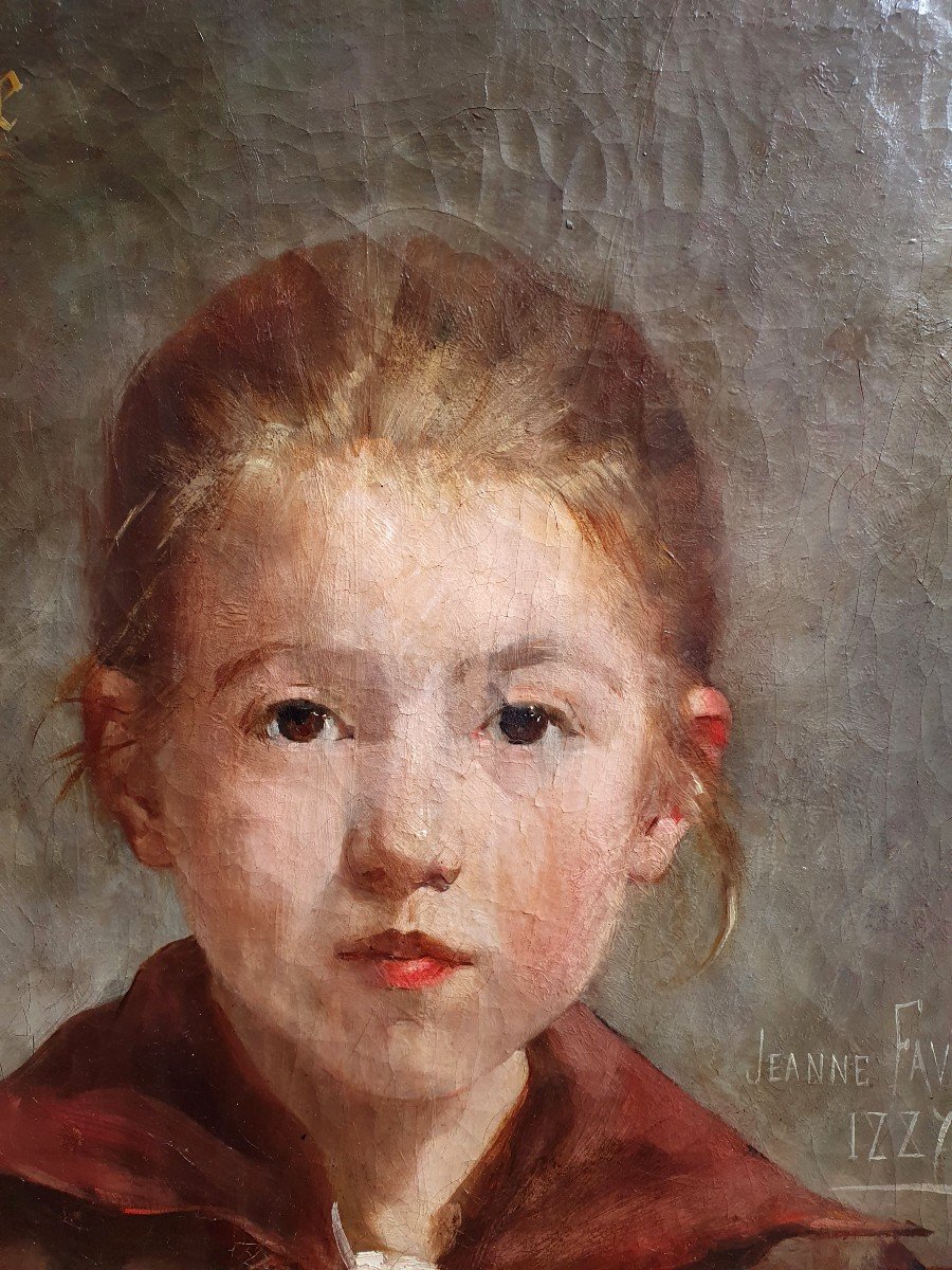 Portrait Of Lucie Jeanne Girl By Jeanne Fabier 1887 Oil On Canvas-photo-4