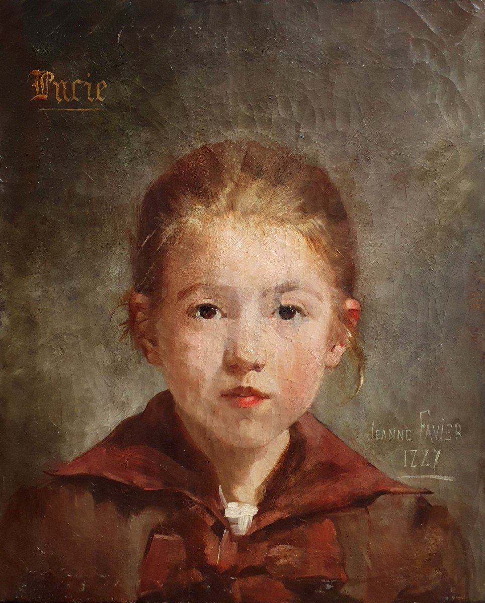 Portrait Of Lucie Jeanne Girl By Jeanne Fabier 1887 Oil On Canvas