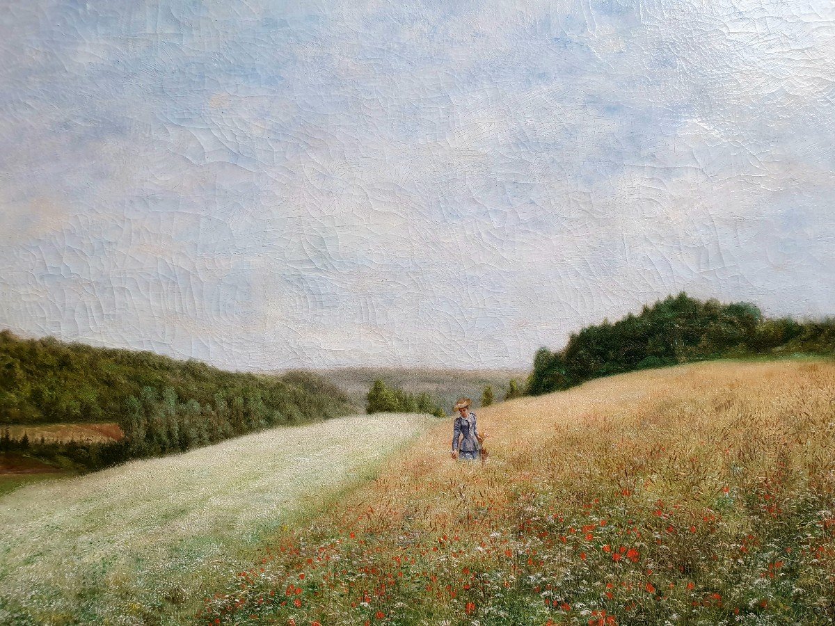 Woman In A Poppy Field Pierre-arthur Gaillard Oil Canvas Impressionism 1893-photo-1