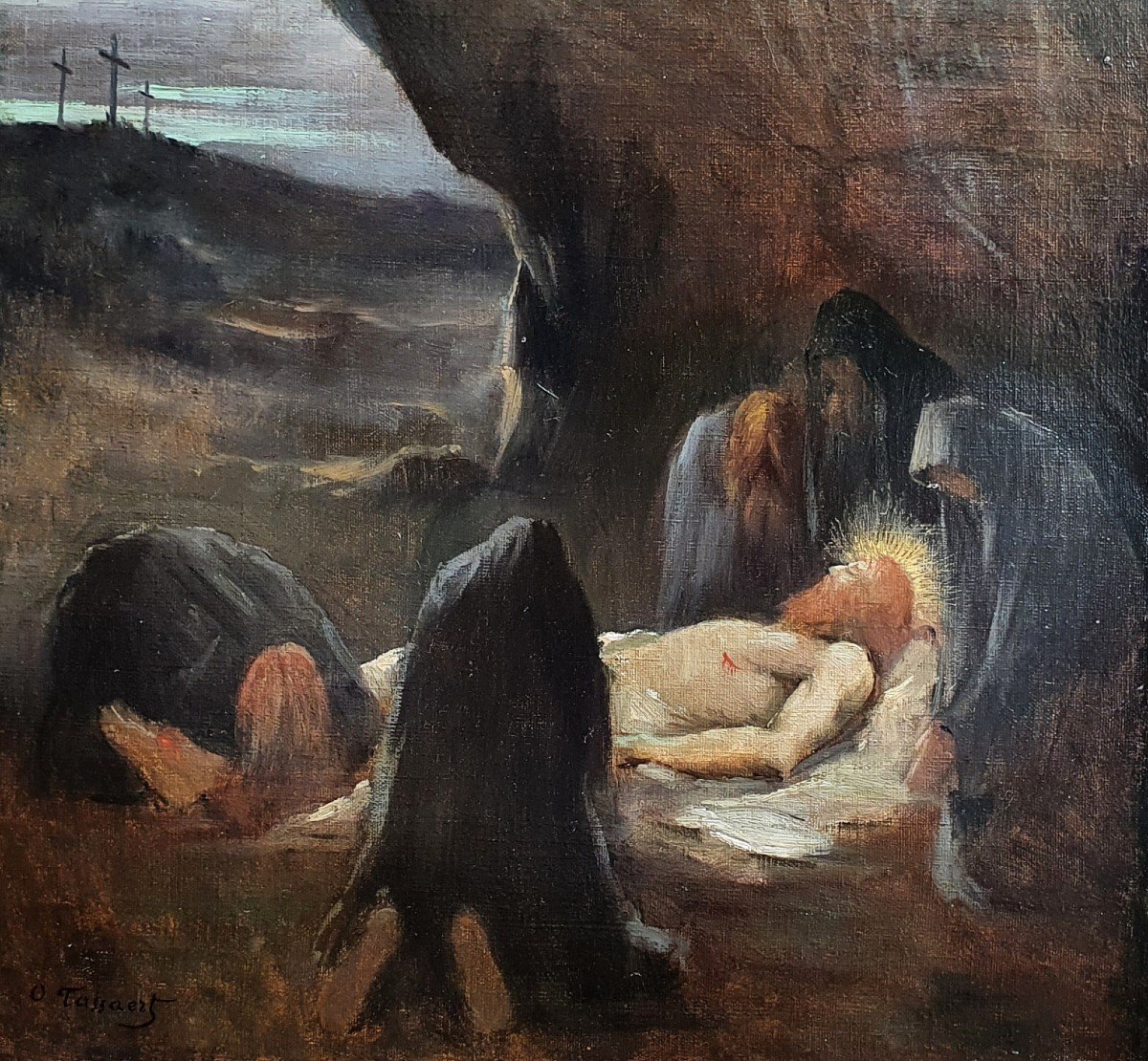 Octave Tassaert La Mort Du Christ Huile Sur Toile Symbolisme-photo-3