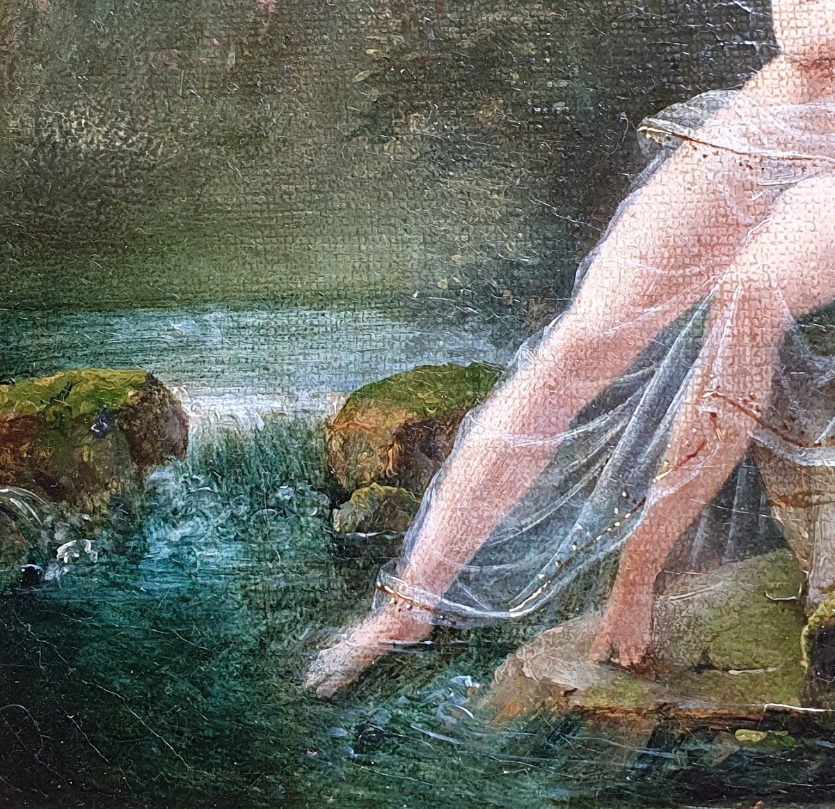 La Source Huile Sur Toile Vers 1830 Femme Nue -photo-4