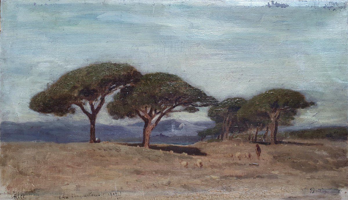 Paysage Aux Arbres Nice 1907 Badin ?