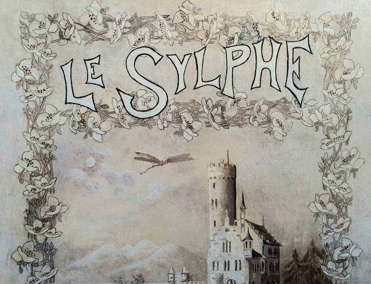 Luce Bazire Le Sylphe Esprit De l'Air Huile Sur Toile Illustration Vers 1900-photo-3