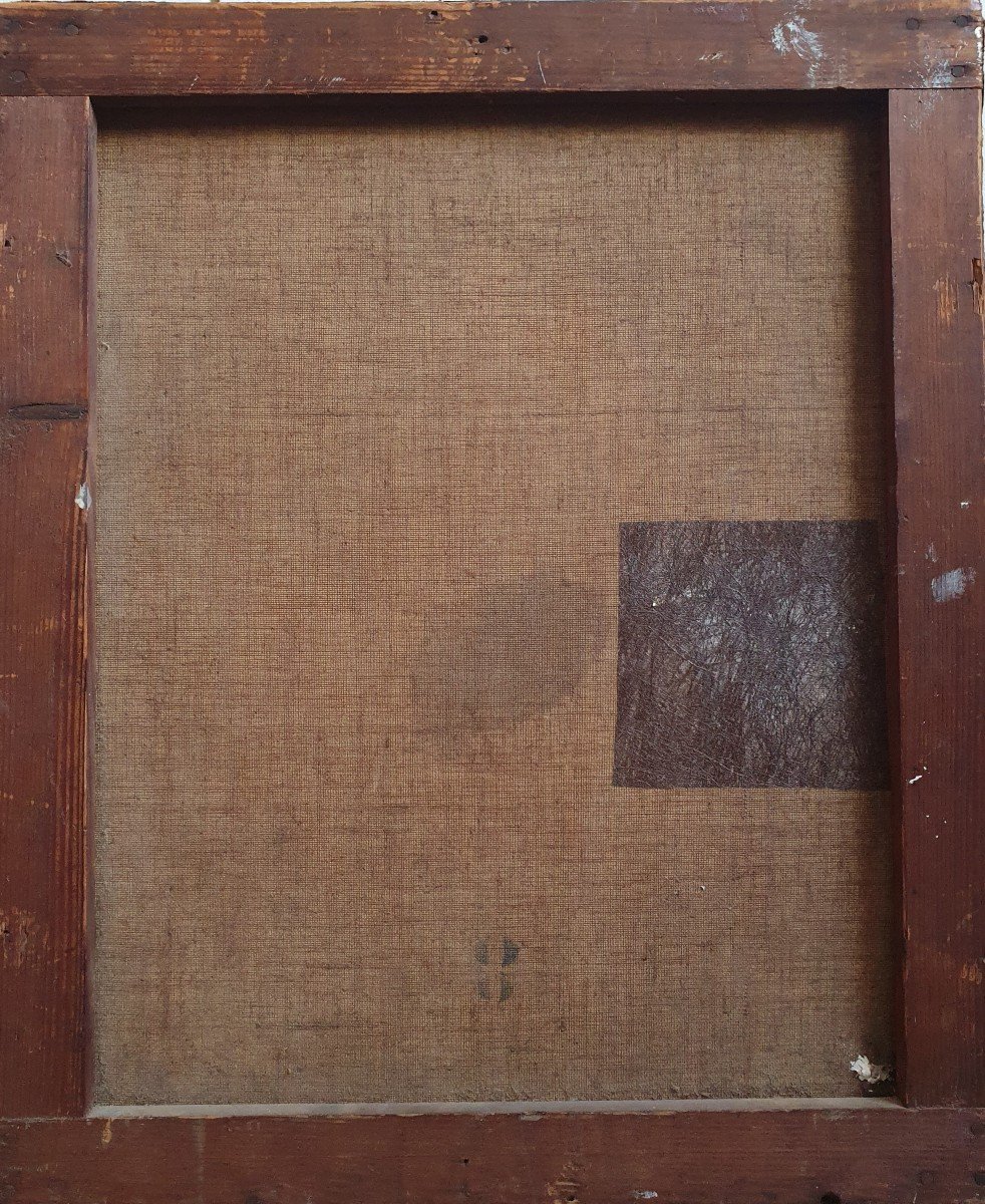 Intérieur d'Un Atelier d'Artiste Huile Sur Toile Fin Du XIXème Siècle -photo-2