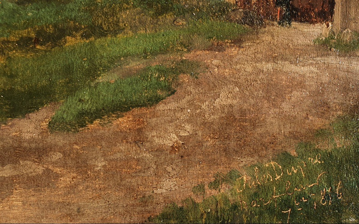 Jules Dupré Harfleur Oil On Paper Normandy 1876-photo-1