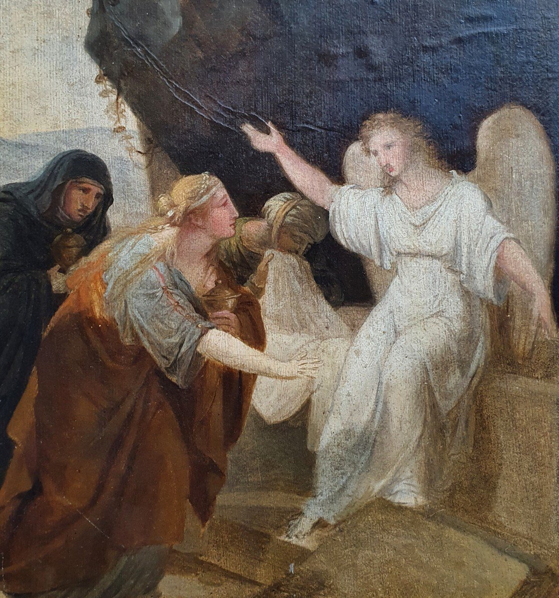 An Angel Announces The Resurrection Oil On Paper Early 19th Century -photo-2