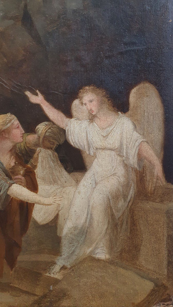 An Angel Announces The Resurrection Oil On Paper Early 19th Century -photo-3