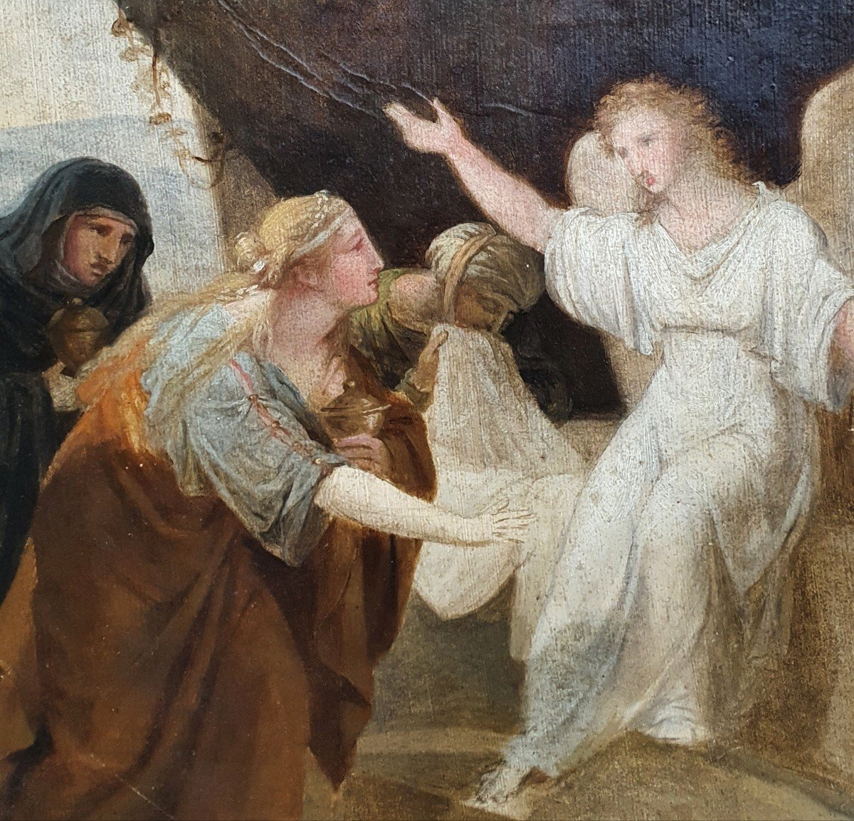 An Angel Announces The Resurrection Oil On Paper Early 19th Century -photo-4