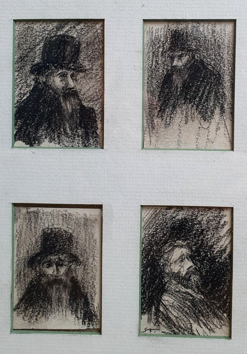 Théophile Alexandre Steinlen 4 Portraits Of Jehan Rictus Drawings The Soliloquies Of The Poor