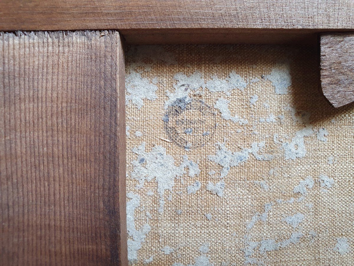 Adrien Lavieille Vue d'Une Ferme Huile Sur Toile Fin Du XIXème Siècle-photo-2