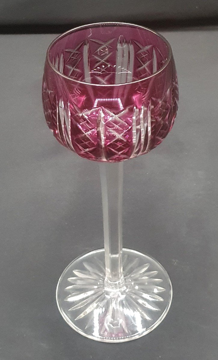 6 Verres à Vin Saint-louis Modèle Riesling Rhin Roemer  Décor Taillé-photo-2