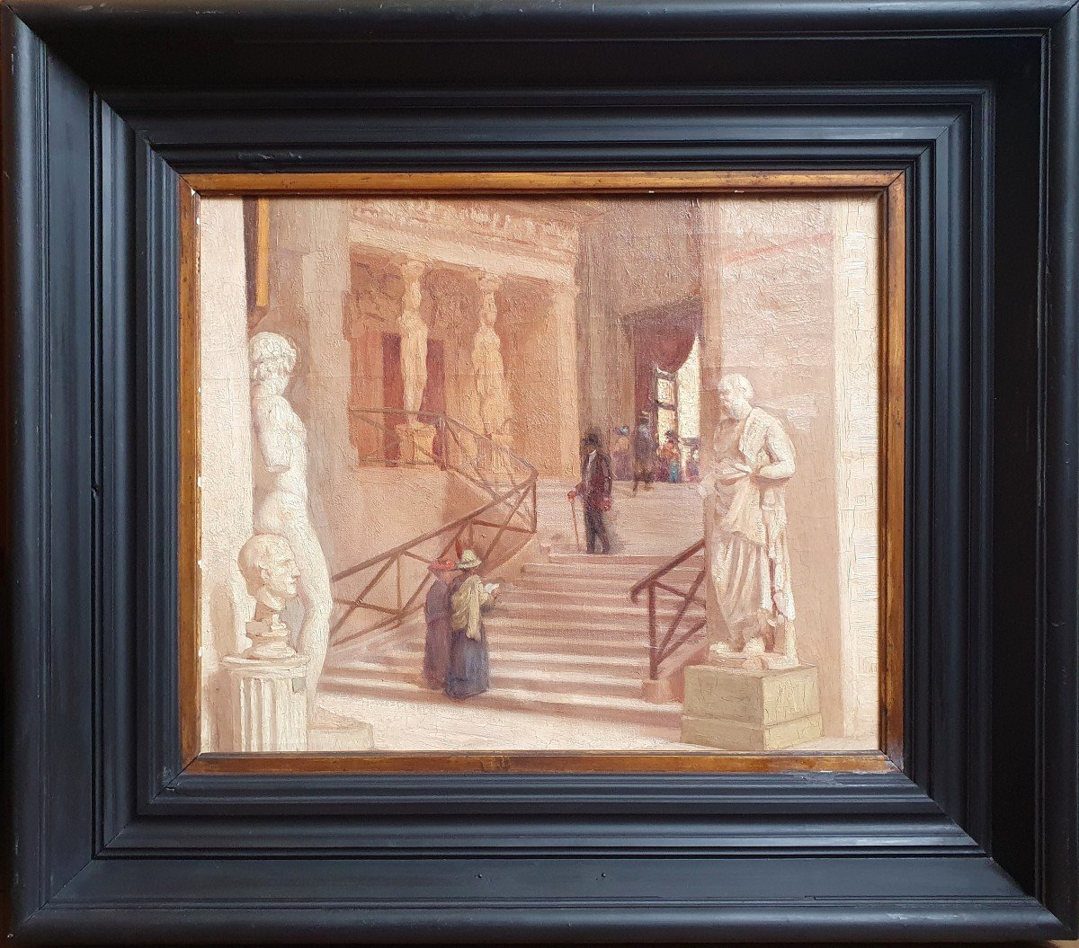 Interior Of The Louvre Museum, The Daru Staircase, Oil On Canvas, Circa 1900, Paris-photo-2