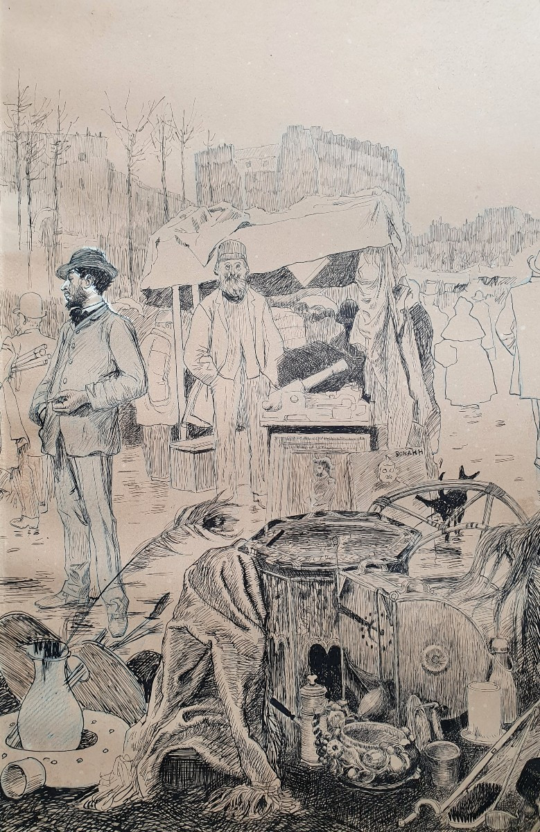 Oswald Heidbrinck Drawing The Scrap Metal Fair Bd Richard Lenoir 11th Arrondissement Paris-photo-2