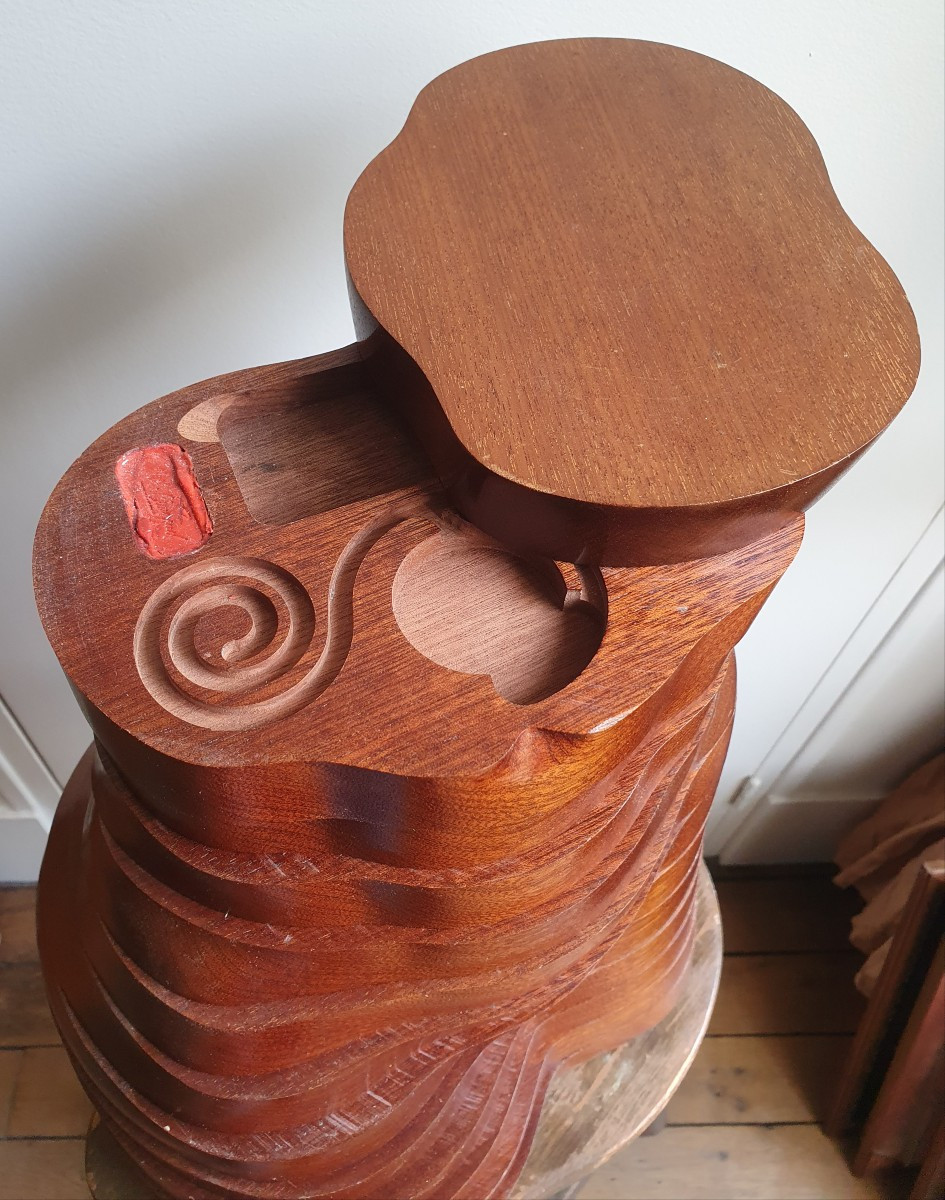 Cave à Cigares Corps De Femme Sculpture En Bois Articulée V. M. Cimburek -photo-4