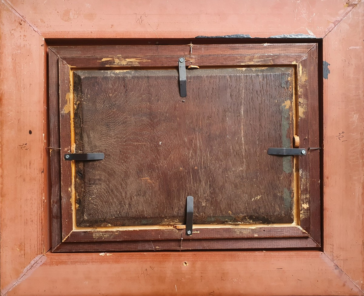 Nymphs Bathing Near Ruins Oil On Panel Circa 1800 Cave Dutch School -photo-4