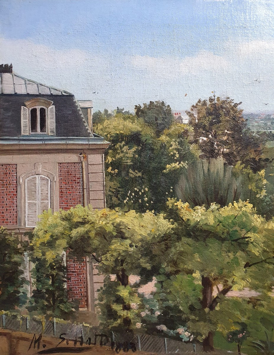 View Of The Surroundings Of Paris Oil On Canvas 1883 Signature To Be Identified Probably Meudon -photo-3