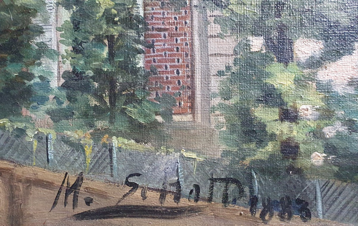View Of The Surroundings Of Paris Oil On Canvas 1883 Signature To Be Identified Probably Meudon -photo-1