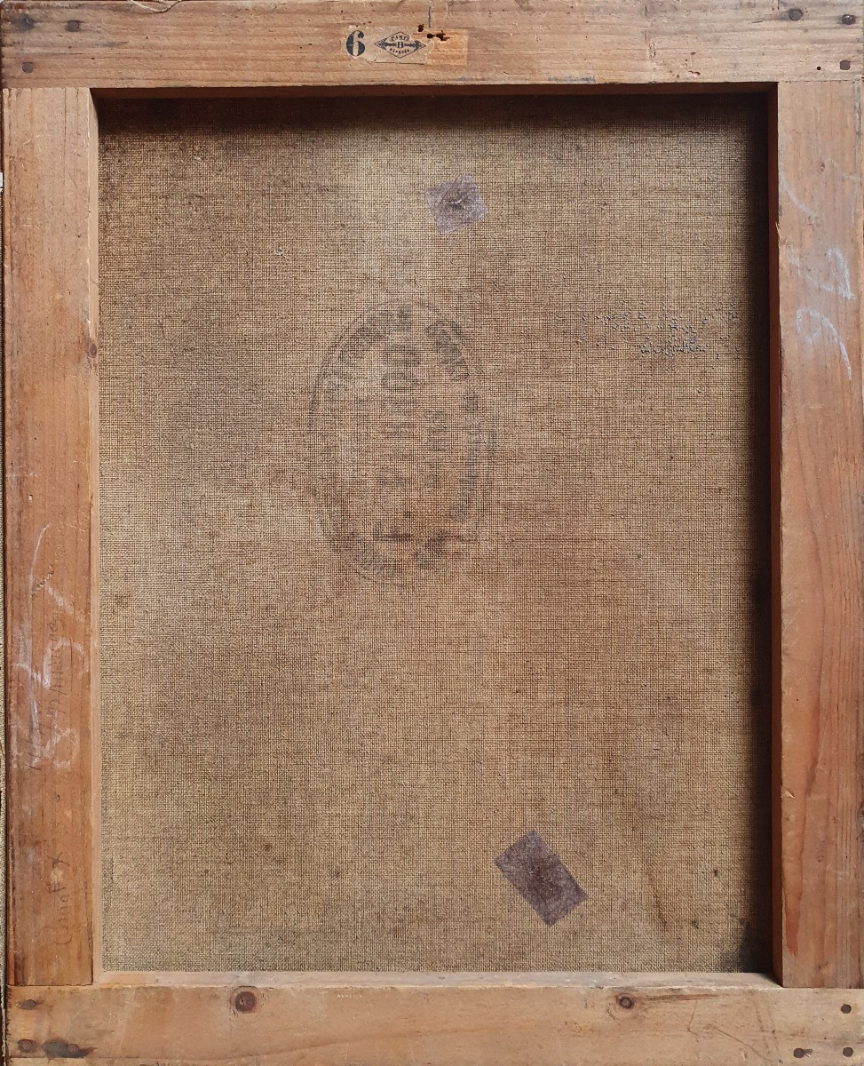 Académie homme nu huile sur toile fin du XIXème-photo-4