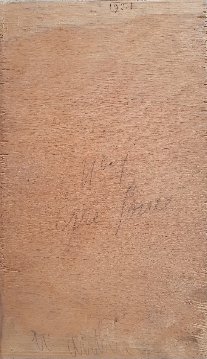 View Of A Snow-covered Village, Oil On Panel, Signature To Be Identified, 1921-photo-1