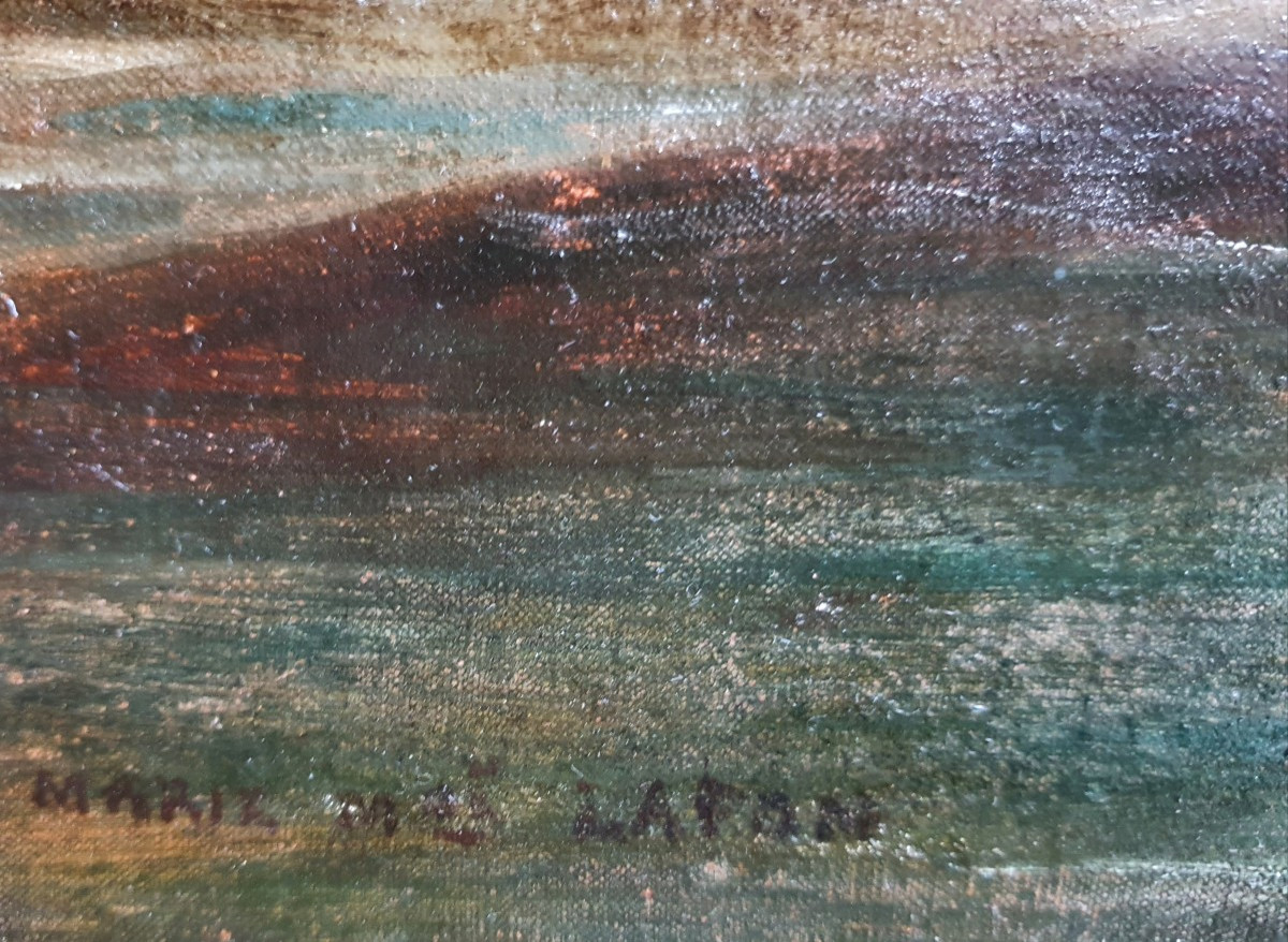 Marie Méloè Marsaud née Lafon La charité huile sur toile vers 1840 artiste femme esquisse-photo-1