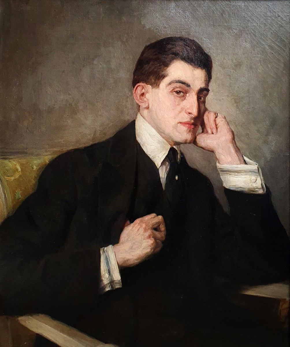Lucien Jonas Portrait d'homme huile sur toile 1920