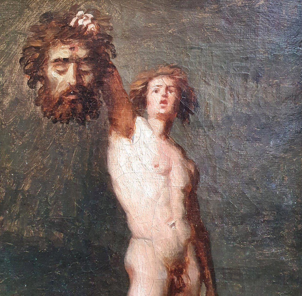 David tenant la tête de Goliath par Adolphe Henri Dubasty Esquisse huile sur toile 1846 Louvre-photo-3