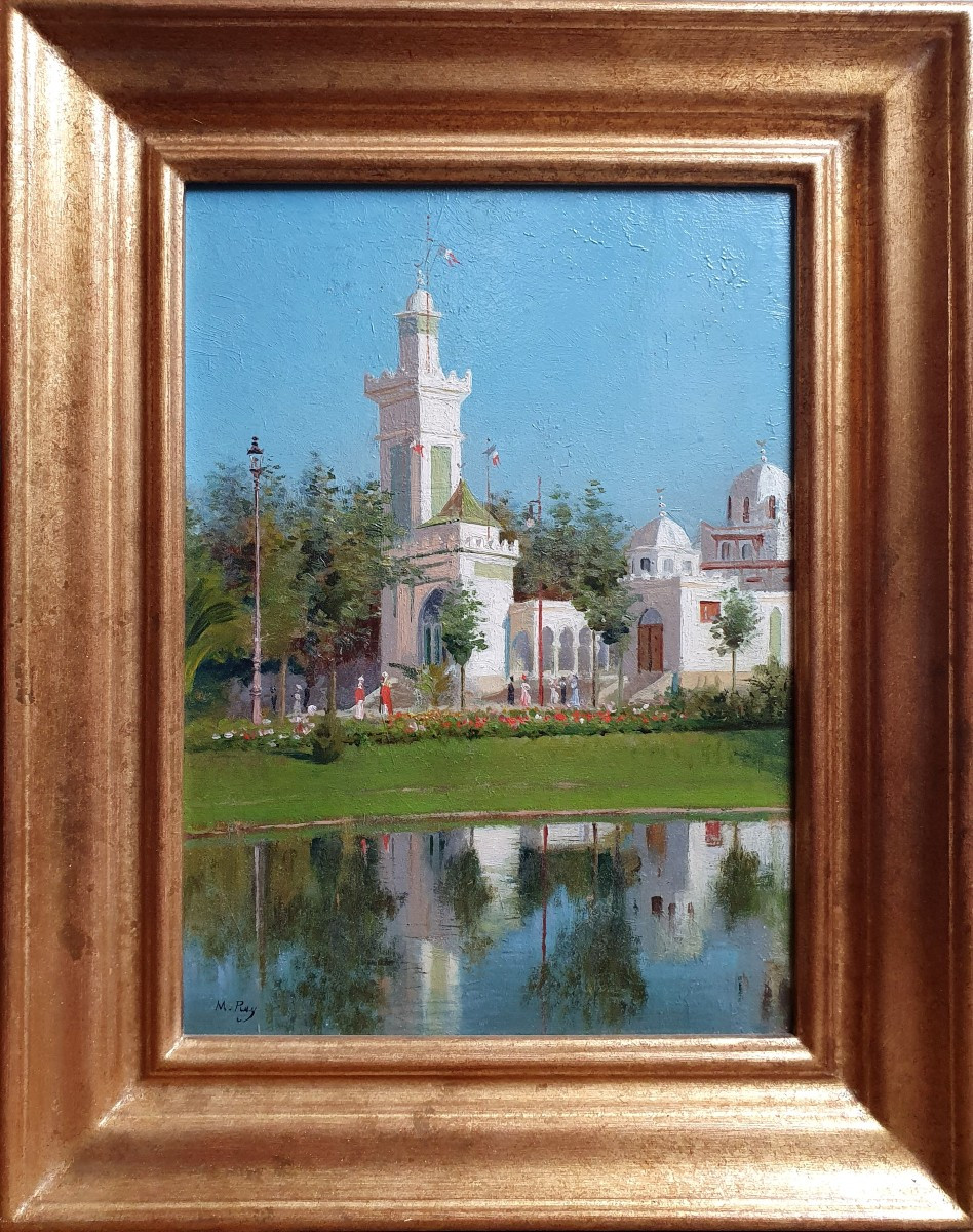 Marius Rey Exposition coloniale 1906 Marseille Maroc Algérie huile sur panneau -photo-2