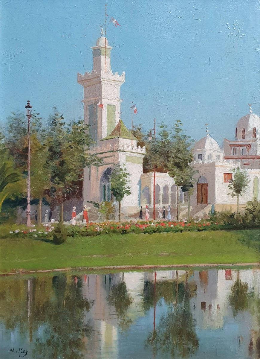 Marius Rey Exposition coloniale 1906 Marseille Maroc Algérie huile sur panneau 