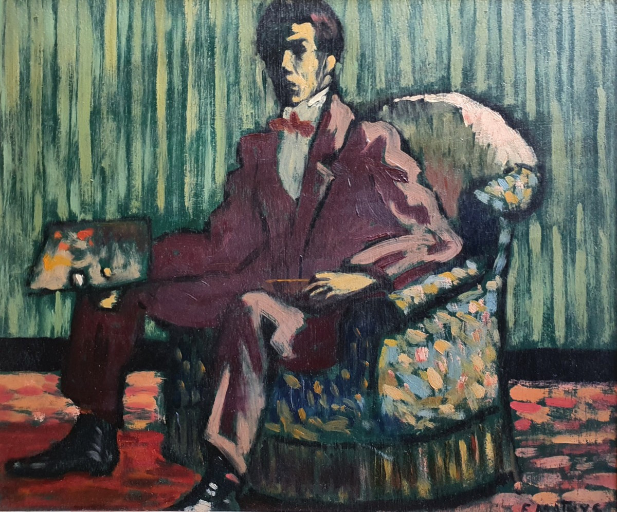 Albert François Mathys, Self-portrait, Fauvism, Oil On Panel, 1915, Fauvist Artist, Belgian