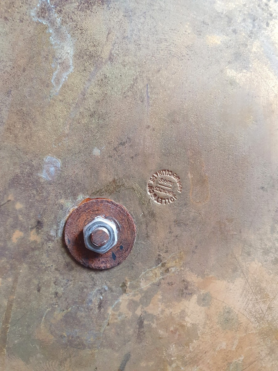 Orphée Grand plat en bronze et laiton fin du XIXème siècle Jollet & Cie -photo-2