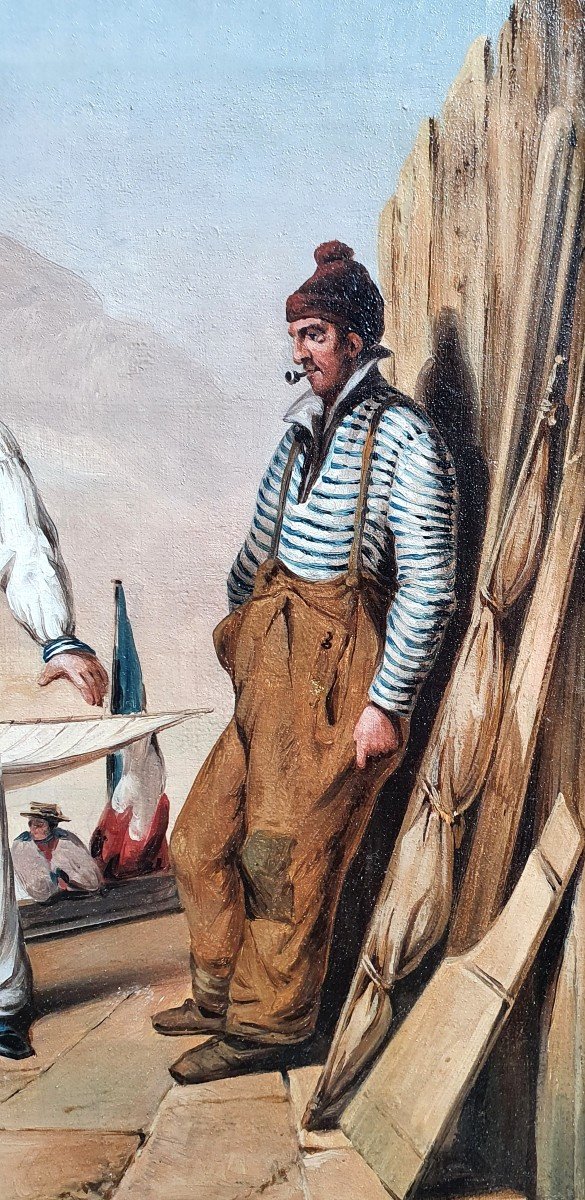 French Sailors Oil On Canvas Serret 1834 Oil On Canvas Sailors-photo-4