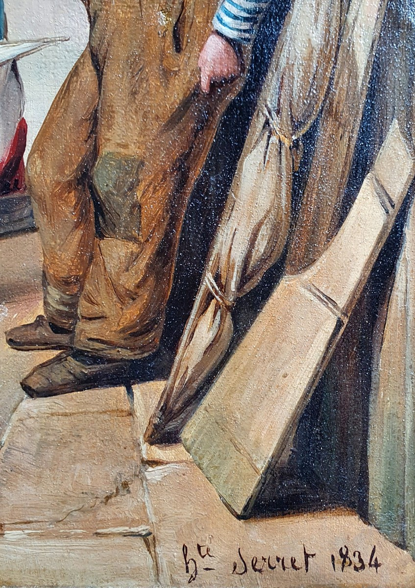 French Sailors Oil On Canvas Serret 1834 Oil On Canvas Sailors-photo-1